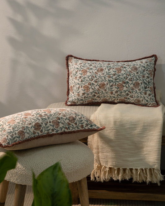 Block Print Decorative Pillow Cover 12"x 20" (set 2 pcs)