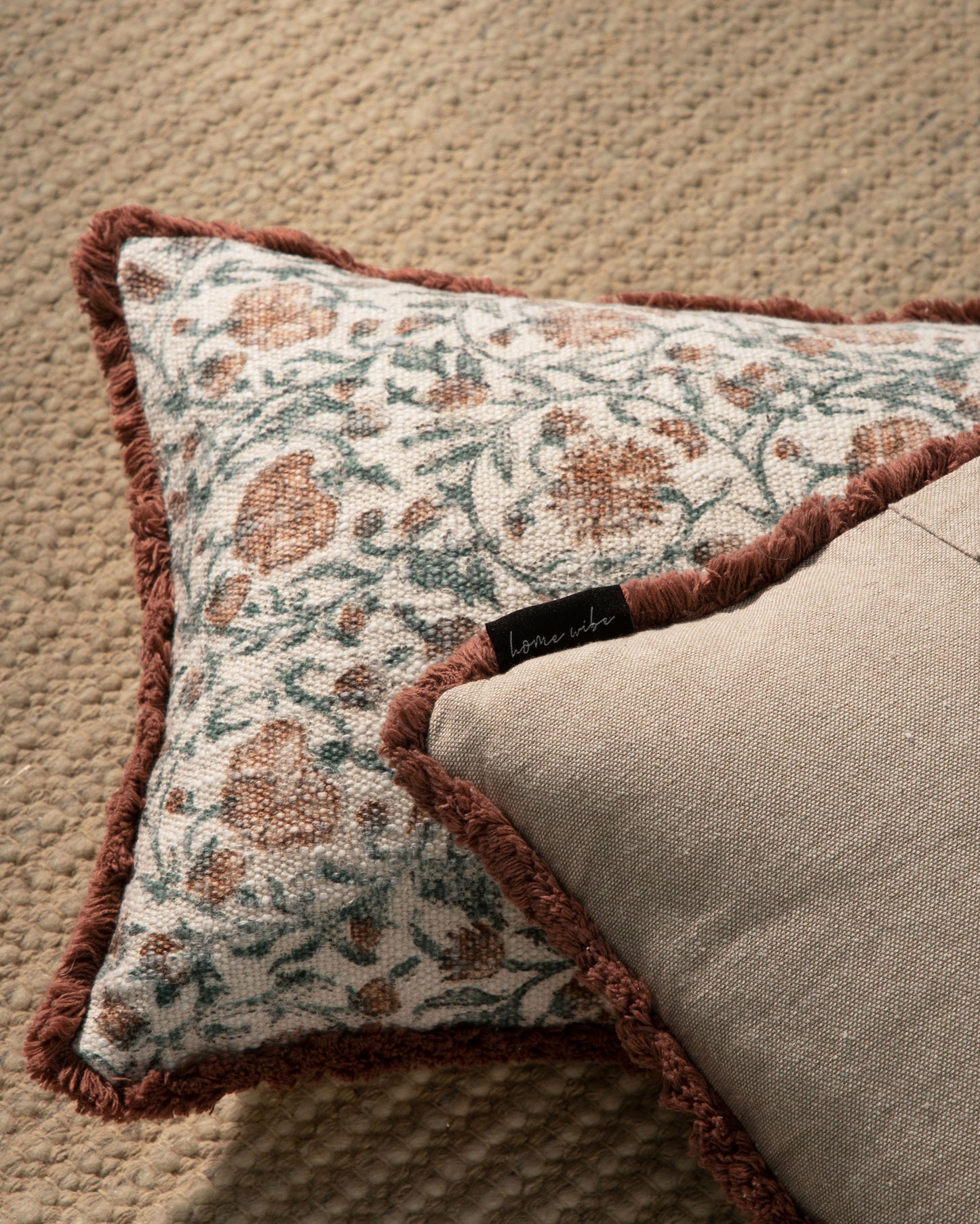 Block Print Decorative Pillow Cover 12"x 20" (set 2 pcs)