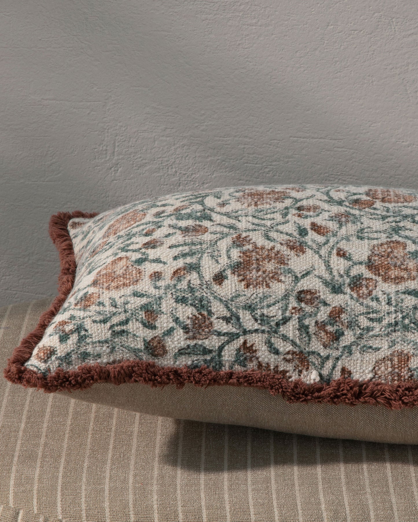 Block Print Decorative Pillow Cover 12"x 20" (set 2 pcs)