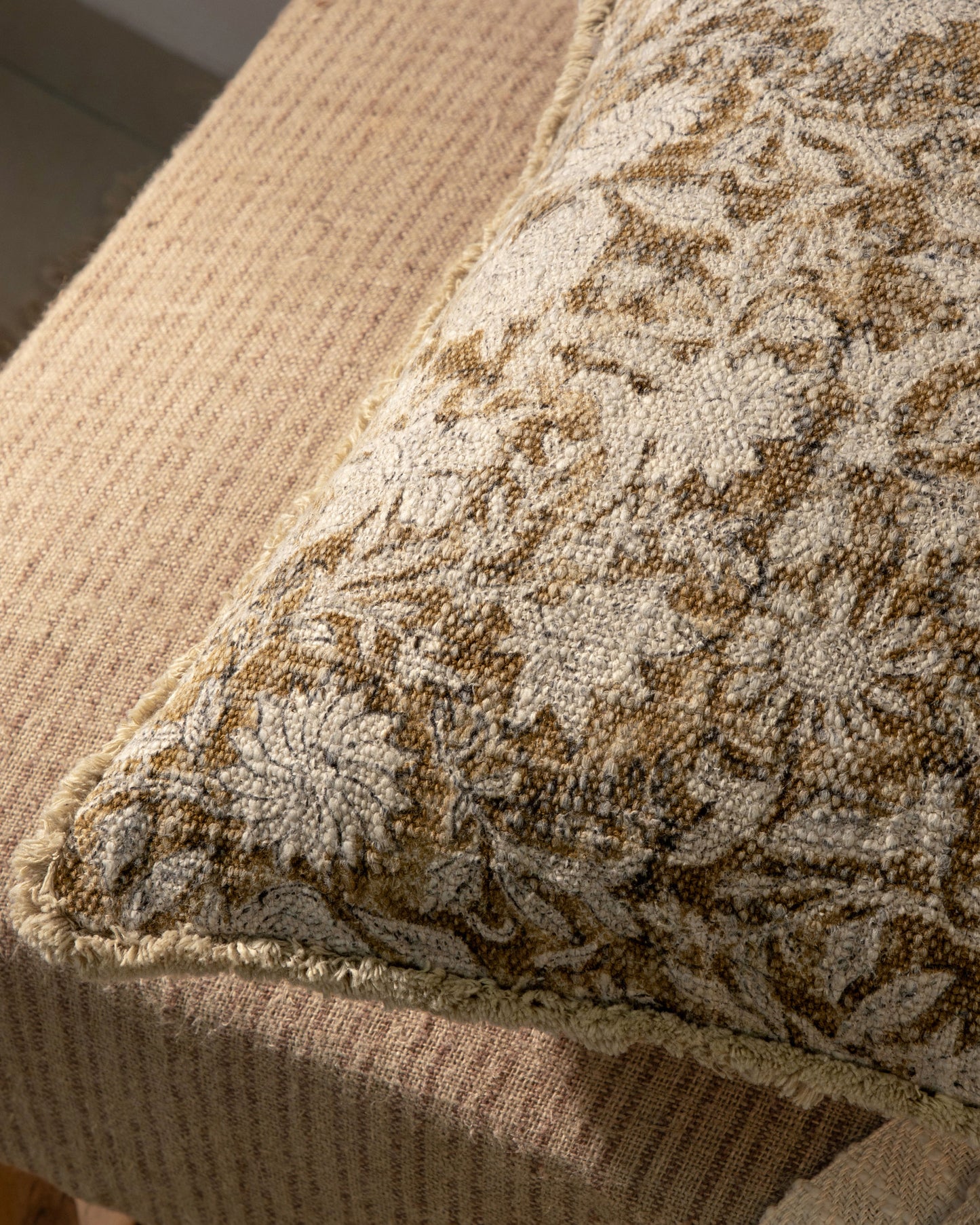 Floral Block Printed Cushion Cover 18"x18" (set 2 pcs)