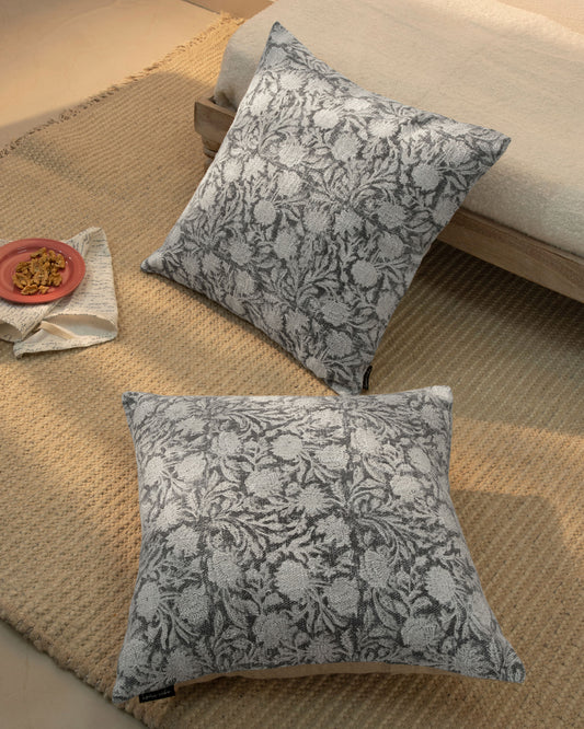 Traditional Block Print Cushion Cover 18"x18" (set 2 pcs)