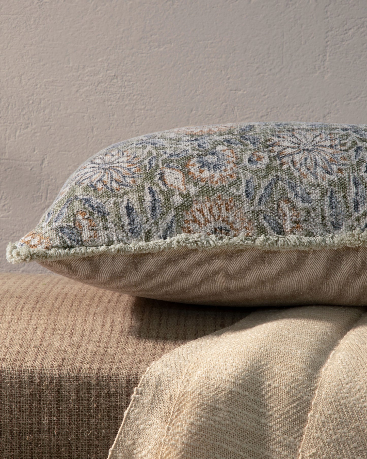 Handmade Floral Block Print Indian Pillow Cover 12"x 20" (set 2 pcs)
