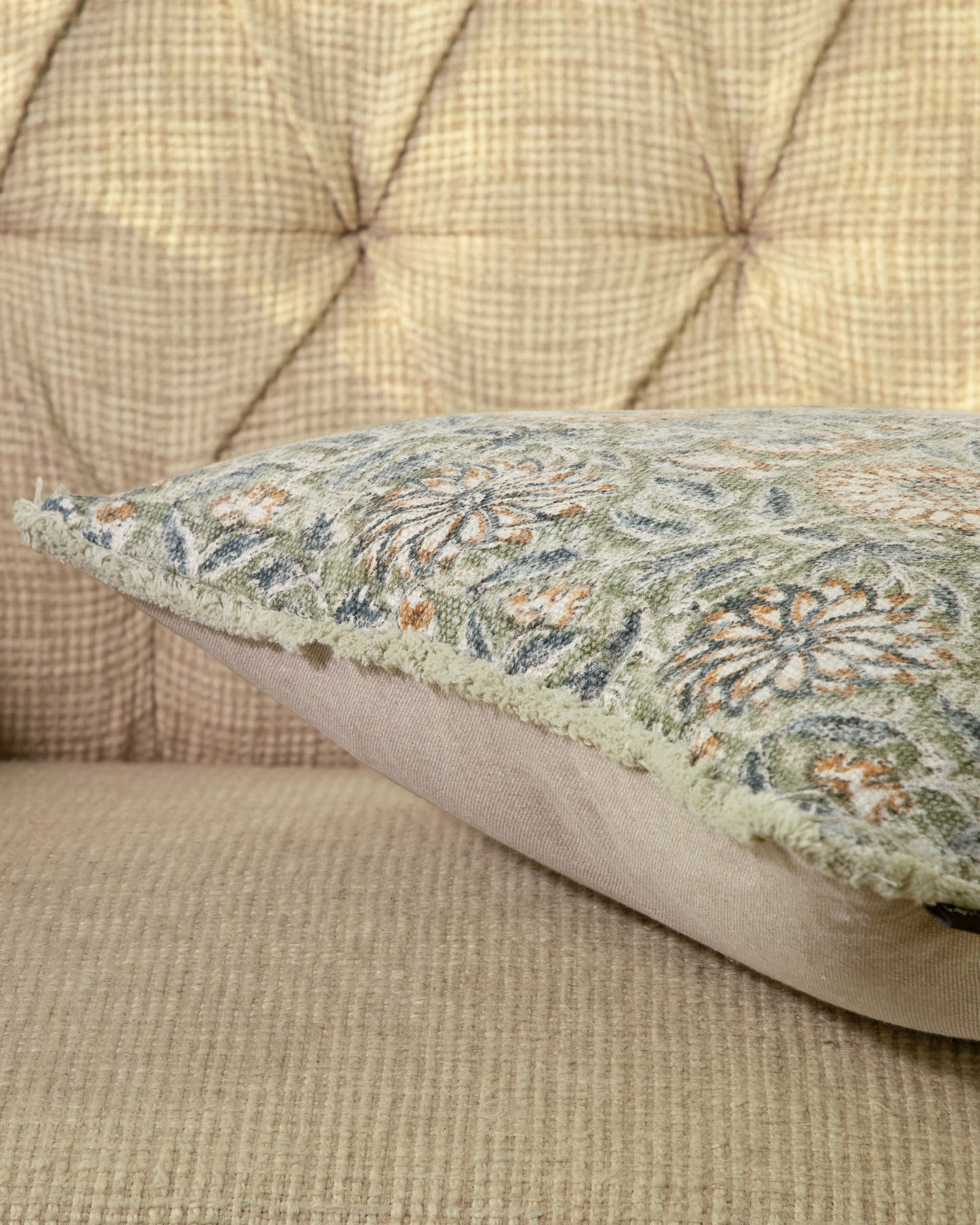 Indoor Cushion Cover Block Printed Thick/Heavy Cotton (set 2 pcs)