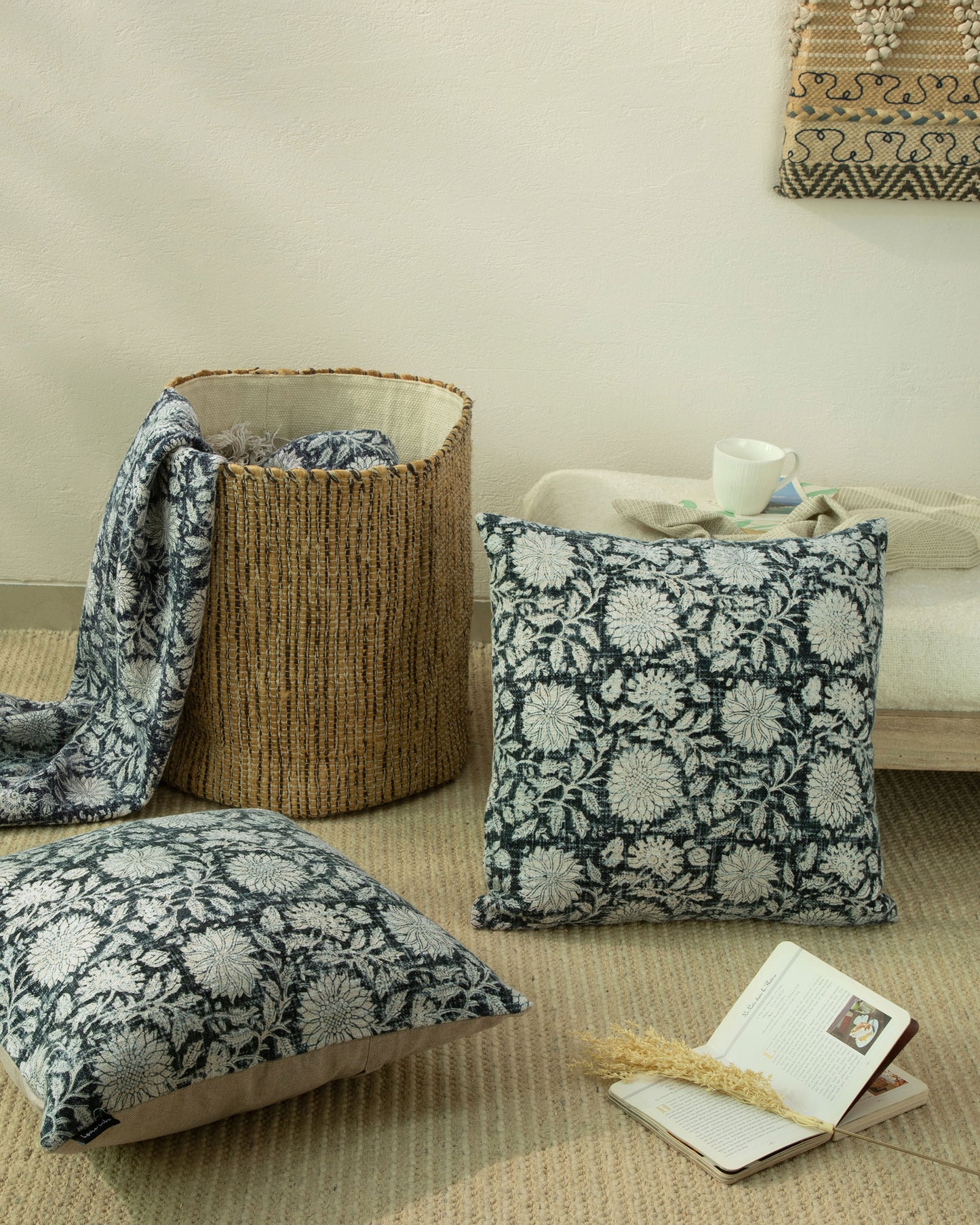 Block Print Decorative Cushion Cover 18"x18" (set 2 pcs)