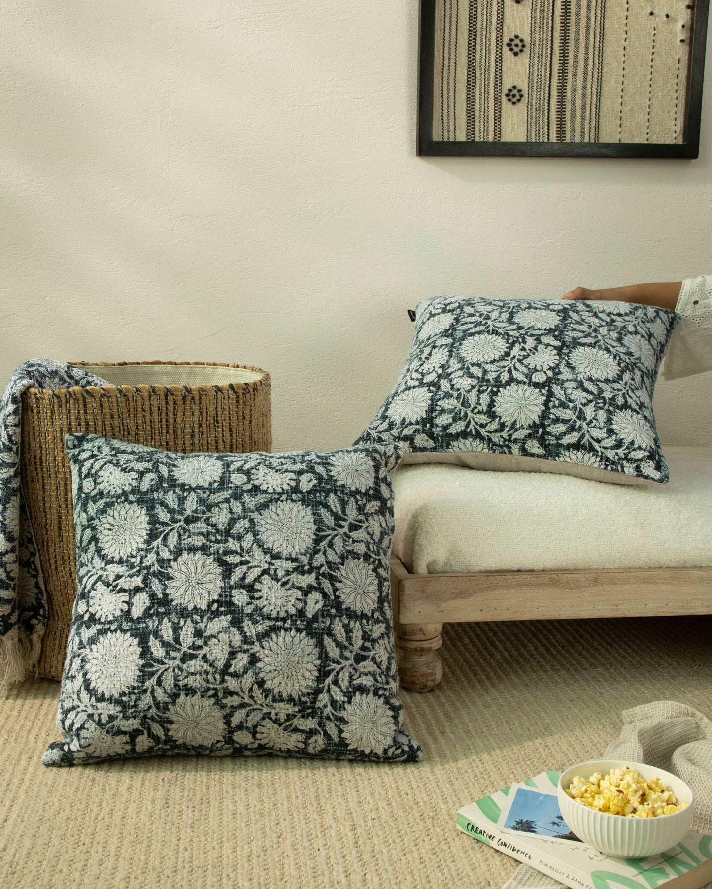 Block Print Decorative Cushion Cover 18"x18" (set 2 pcs)