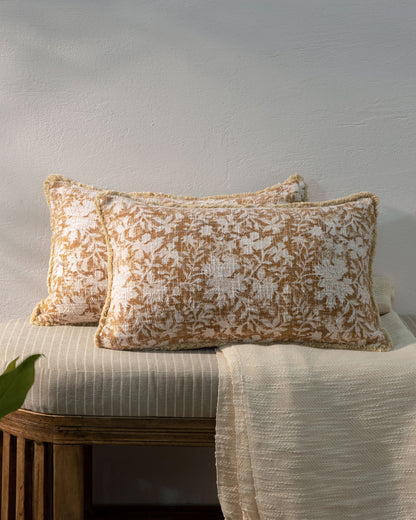 Indian Hand Block Print Pillow Cover 12"x20" (set 2 pcs)