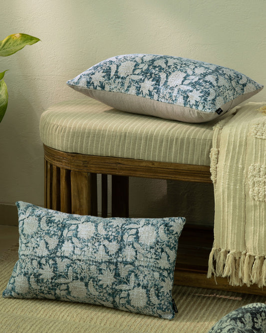 Artful Block Print Pillow Cover 12"x 20" (set 2 pcs)