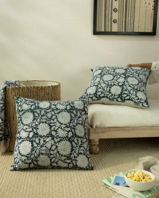 Block Print Decorative Cushion Cover 18"x18" (set 2 pcs)