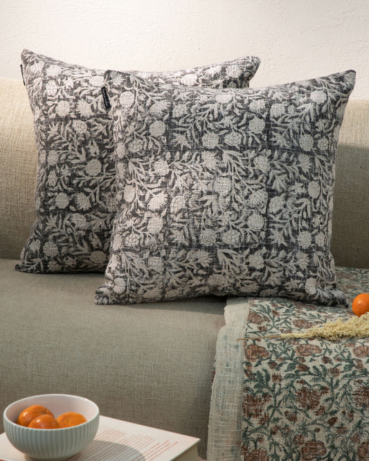 Indian Block Print Cushion Cover 18"x18" (set 2 pcs)