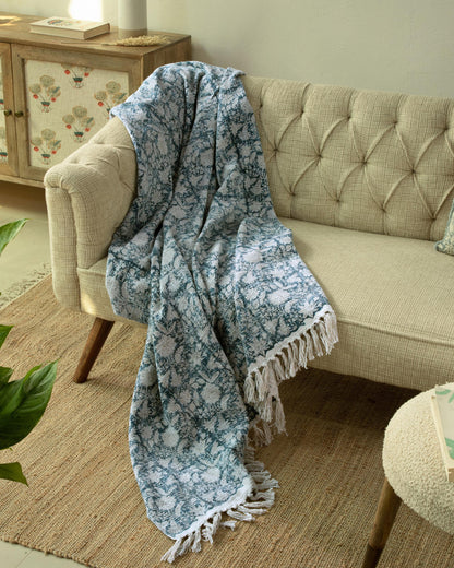 Handloomed Block Print Throw 50"x60"