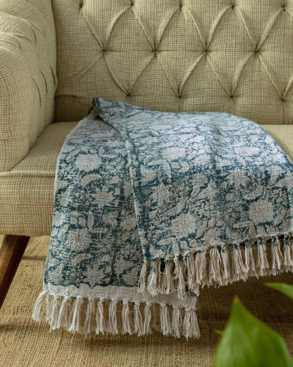 Handloomed Block Print Throw 50"x60"