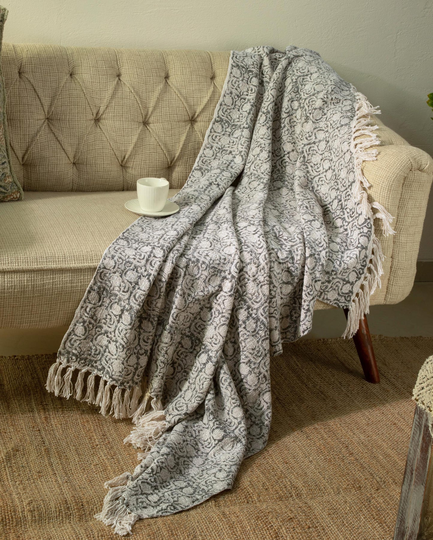 Block Print Tribal Soft Indian Cotton Throw 50"x60"